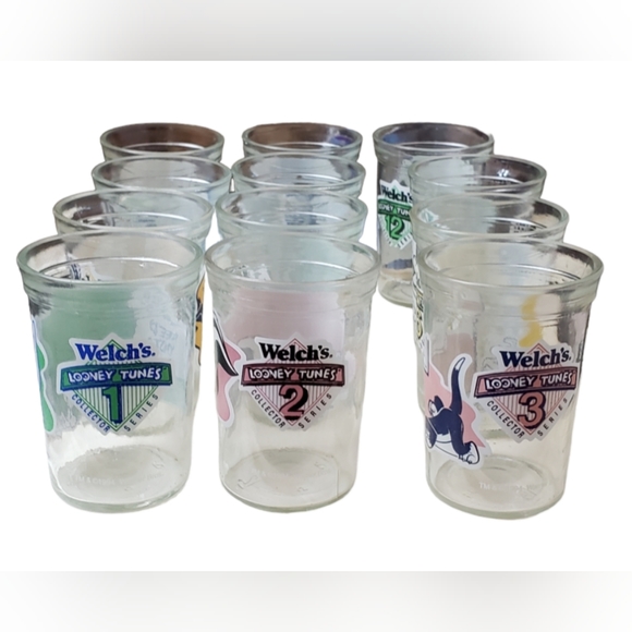 Warner Bros Welch's jelly jars collector tumblers All 12 1994 - Picture 1 of 14